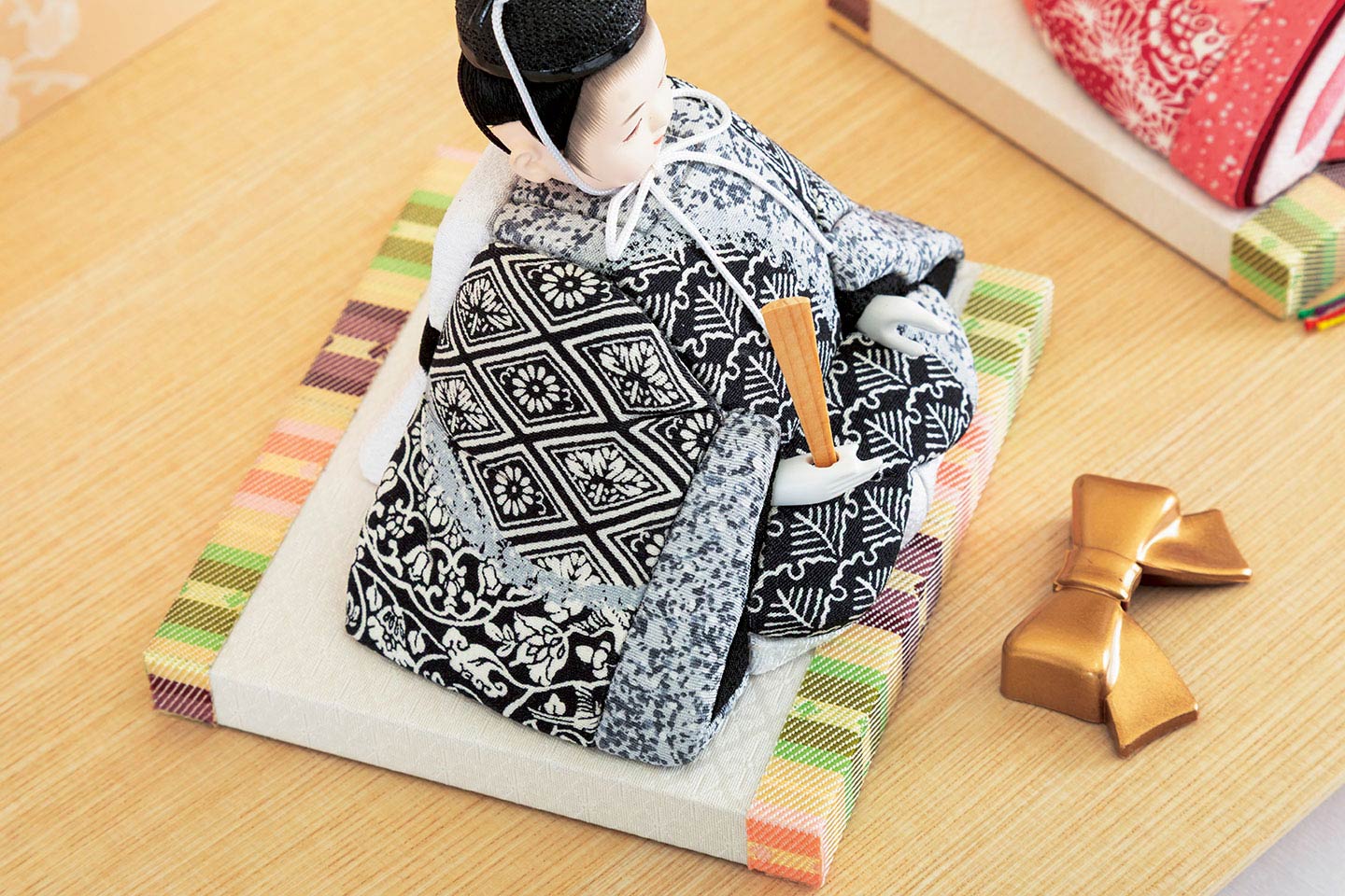 名古屋友禅木目込み親王飾り(商品コード:419-1300-01)お殿様の着物