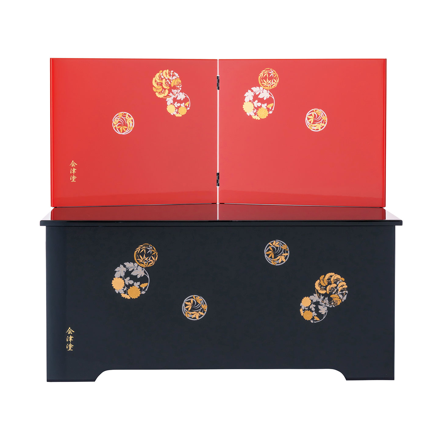 京雛 安藤桂甫 収納親王飾り(商品コード:441-2000-01)屏風の引き