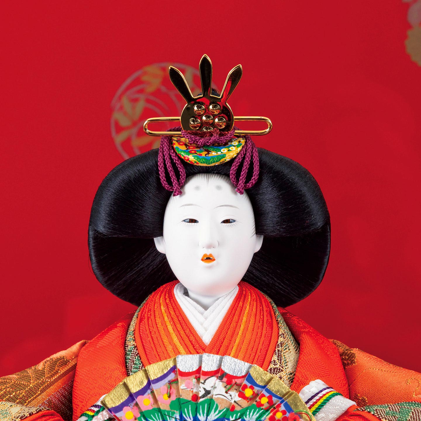 京雛 安藤桂甫 収納親王飾り(商品コード:441-2000-01)お雛様の顔アップ