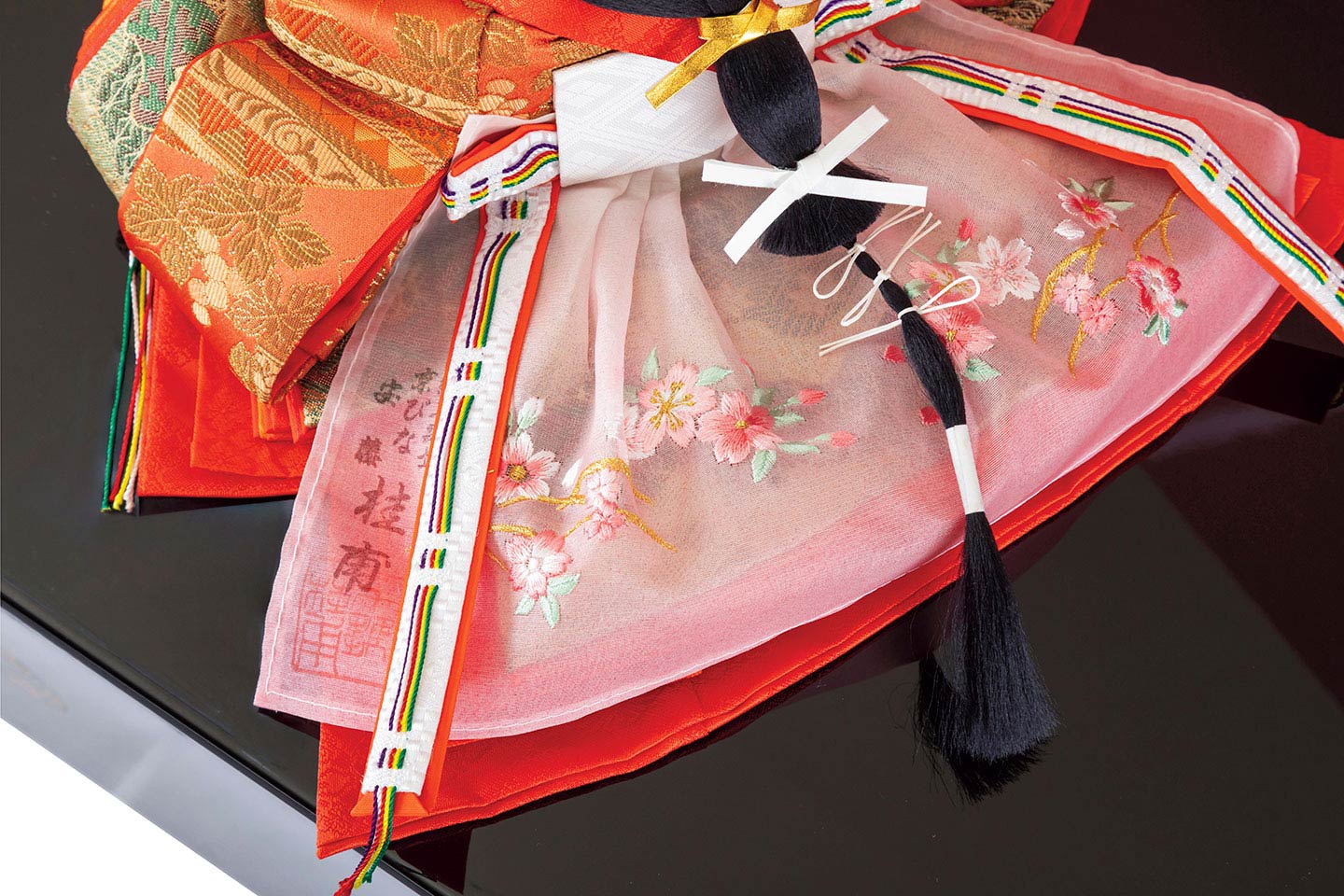 京雛 安藤桂甫 収納親王飾り(商品コード:441-2000-01)お雛様の着物後ろ