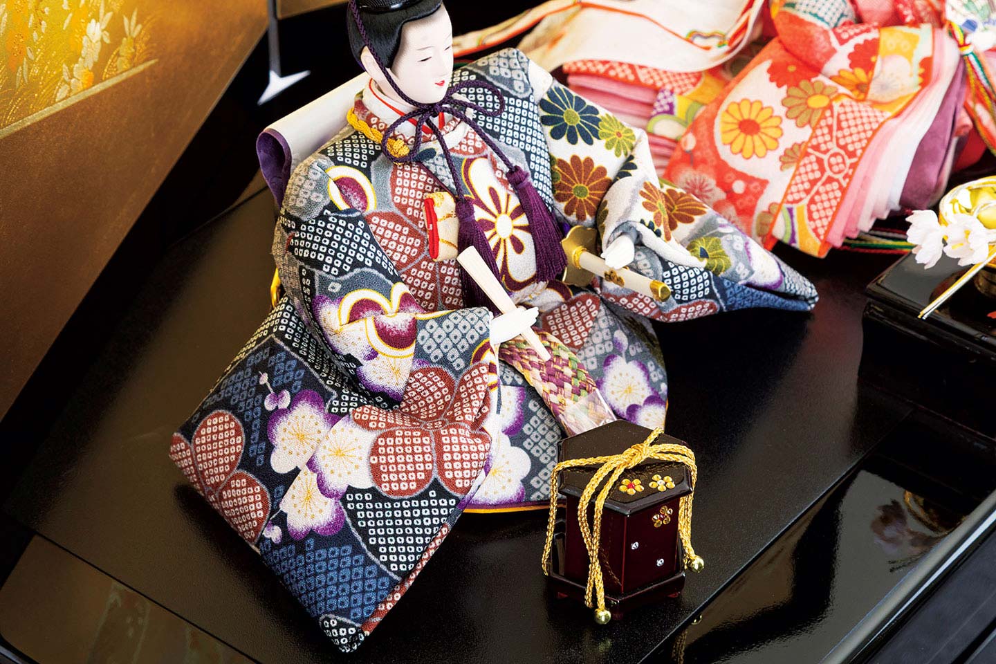 小石丸収納親王飾り(商品コード:431-2300-01)お殿様の着物