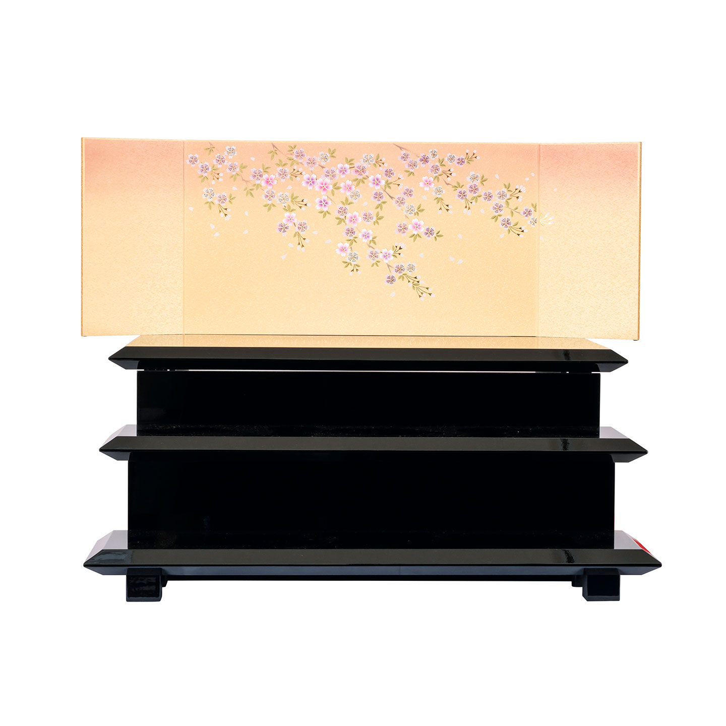 黒塗製 三段飾り(商品コード:413-2501-01)屏風の引き