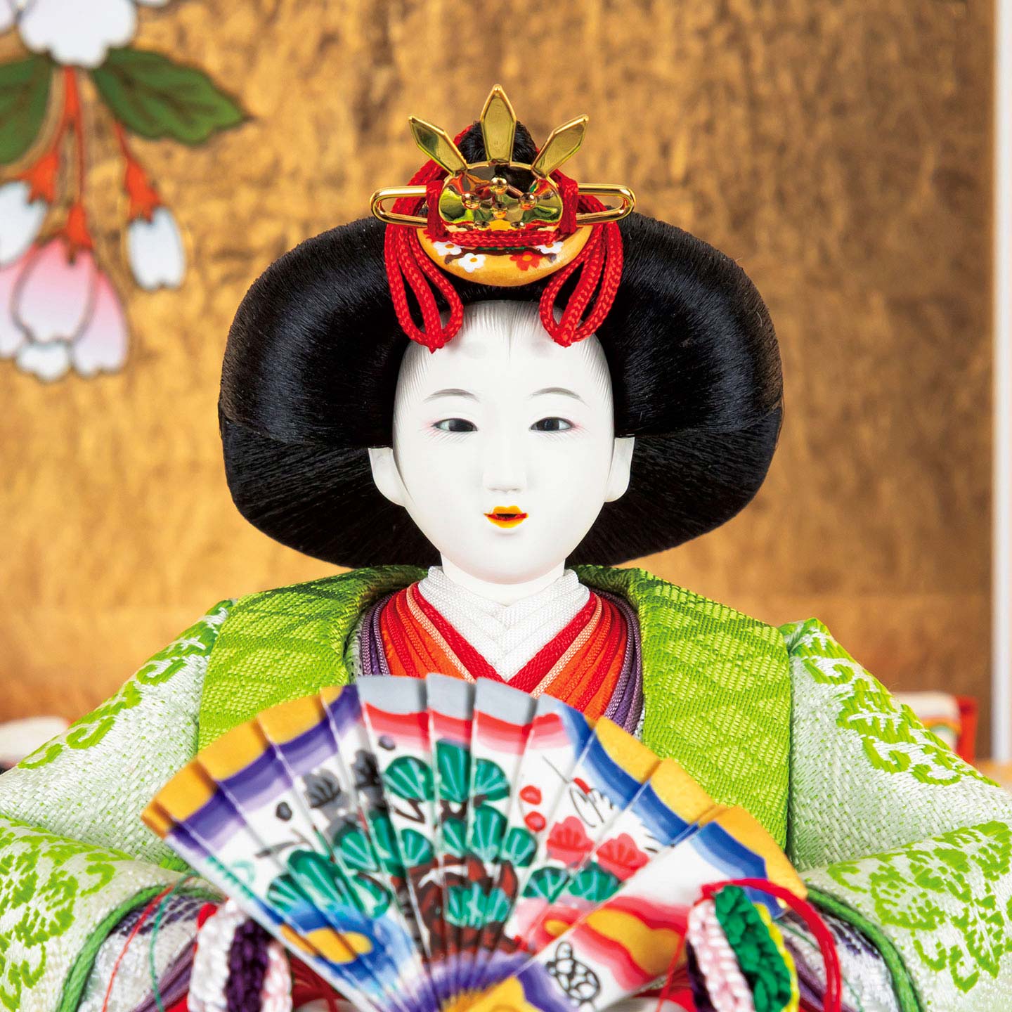オリジナル新作 松寿 収納親王飾り(商品コード:449-1600-01)お雛様の顔アップ